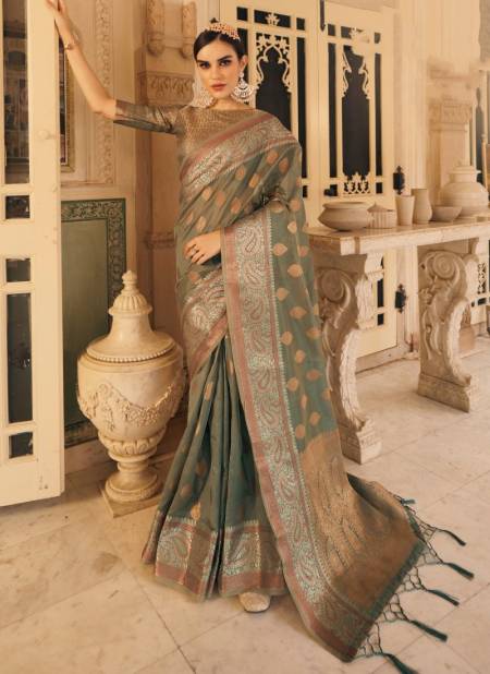 Gray Colour Rajyog Rajpath Aashi New Latest Designer Festive Wear Organza Silk Saree Collection 49002